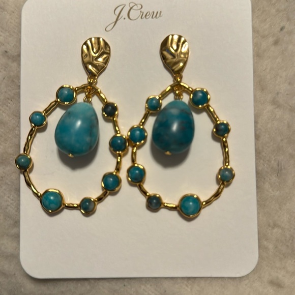 J Crew Semi-Precious Stone Statement Earrings, NWT - Picture 2 of 3